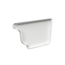 White Aluminum K-Style Gutter End Cap 5 in Right Side Rust-Free Replacement
