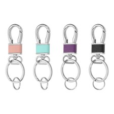 4 Pcs Metal Keychain Key Clip Hook, Dark Purple/Multicolor