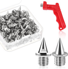 1/4 Inch Carbon Steel Track Spikes, 60PCS Lighter Weight Carbon Spikes with Spik