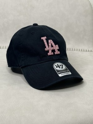Black & Pink Bling Los Angeles Dodgers Hat  display picture 3