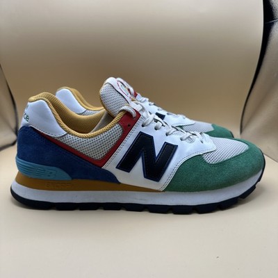 New Balance 574D Rugged White Varsity Green Multi Color ML574DRM Men s SZ. 11 US