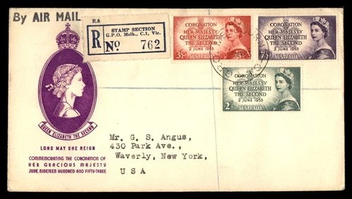 Mayfairstamps Australia FDC 1953 Coronation Queen Elizabeth II Reg First Day Cov