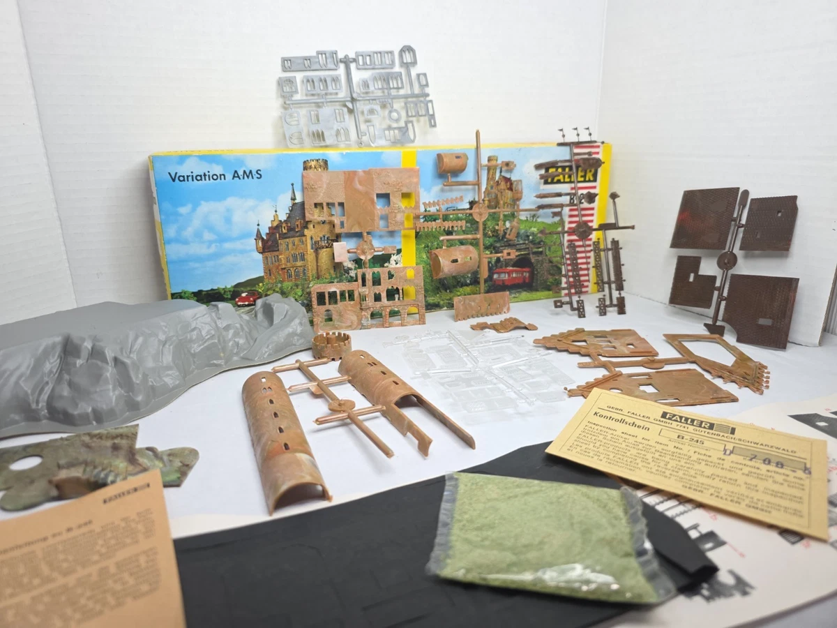 FALLER Plastic HO with Vintage Model Railroad Buildings, Tunnels