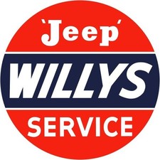 Willys Jeep Automobile Service Dealer NEW Metal Sign: 12" Round Made in USA