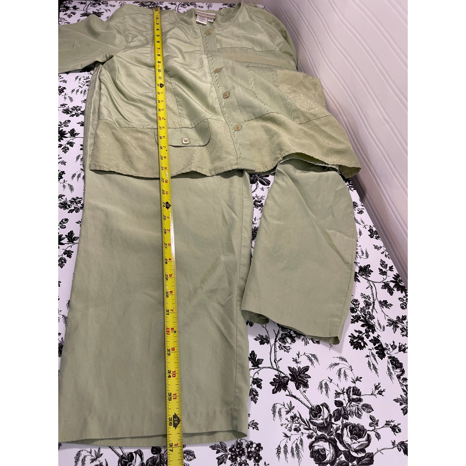 Coldwater Creek Silk Cotton Embroidered Pajama Se… - image 12