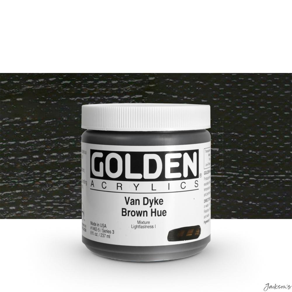 Golden Heavy Body Acrylic Paint 237ml Van Dyke Brown Hue For Artists