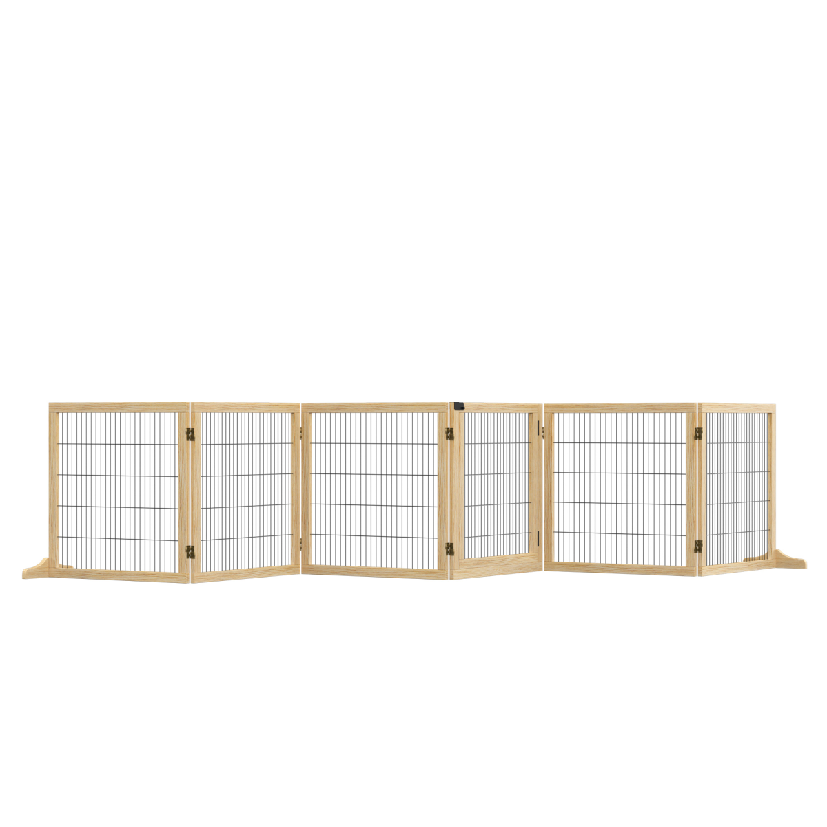 B&Q - Freestanding Pet Dog GateSix-Panel Foldable Wooden Playpen432Cm - Image 3