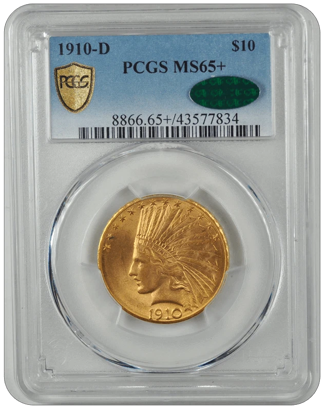 1910-D Indian Head PCGS CAC MS 65+
