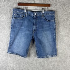 Levis Denim Shorts Mens 38 Blue Medium Wash Bermuda Relaxed Fit 5 Pocket Casual