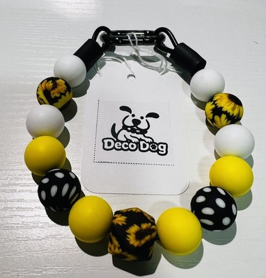 Beaded dog collar handmade by Deco Dog LLC. Made in the USA. Size 10 