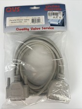 QVS Parallel Printer Cable DB25M/CEN36M 15Ft Male to Male New Old Stock Sealed