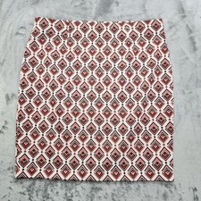 Vintage Roz Ali Skirt Womens 2X Multicolor Geometric Pull On Pencil Mini Stretch