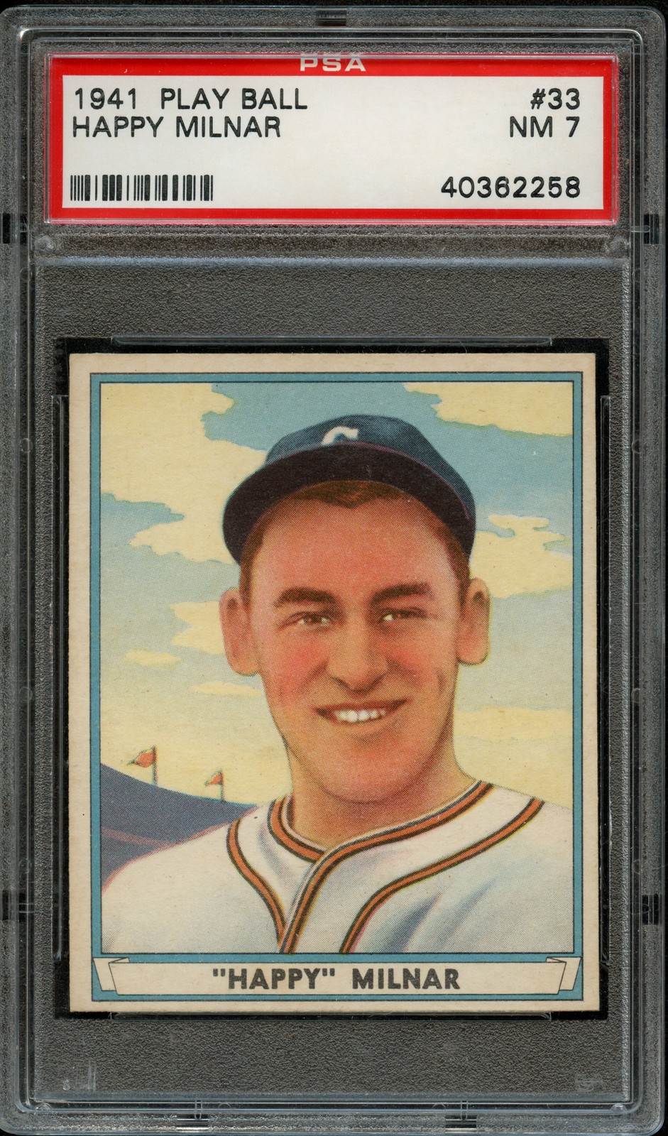 BB - 1941 - PLAY BALL - #33 - HAPPY MILNAR - PSA 7 (NM)