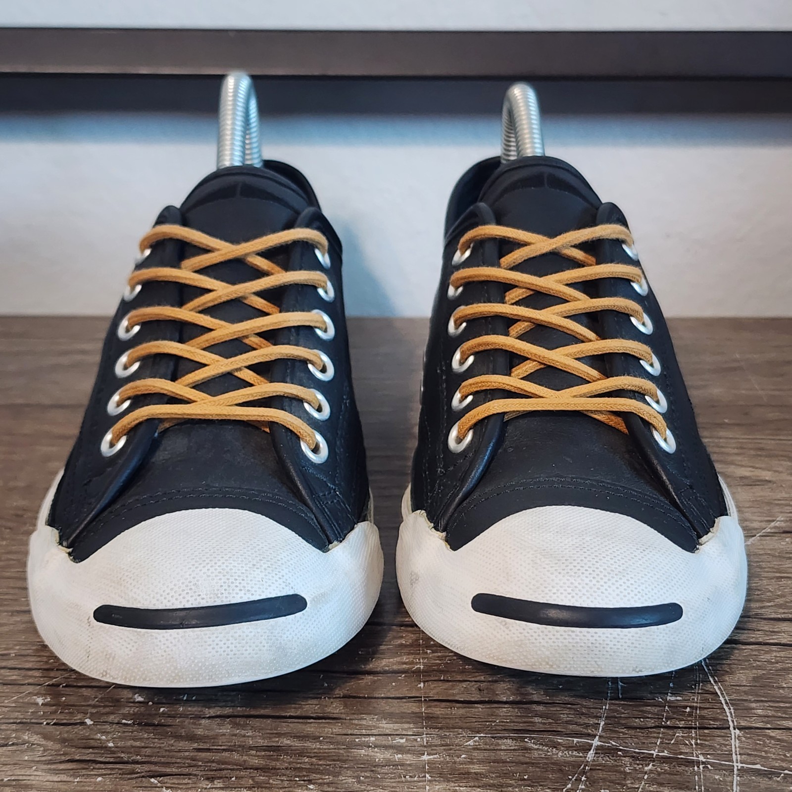 Converse Jack Purcell Ox Women’s Leather Athletic Shoes Sneakers Size 7.5 Black image 2