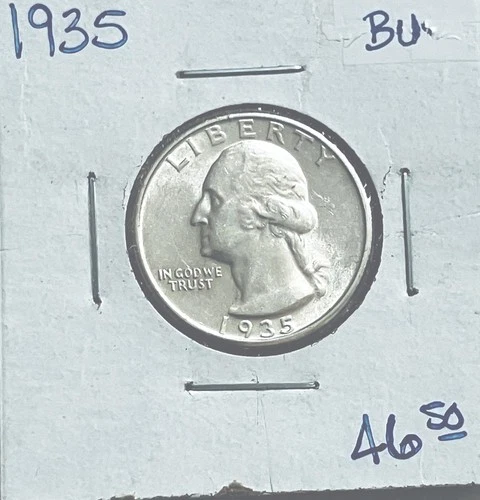 1935 Washington Quarter, Lustrous Gem BU Reasonable Price