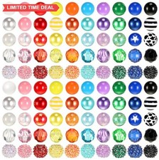100 Pcs 20mm Bubblegum Beads for Pens DIY Mixed Bright Color Acrylic Resin