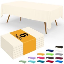 Disposable Table Cloth - 6 Pack, 54 x 72 Inch 54" x 72" - 6 Packs Beige
