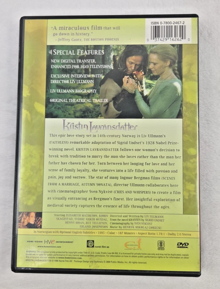 Kristin Lavransdatter (DVD, 2004) Liv Ullman  - Image 2 of 4