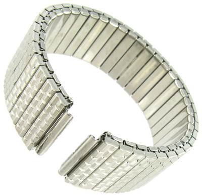 16mm Hirsch Bijou Twist-O-Flex Silver Tone Stainless Steel Watch Band 6913 BOGO!