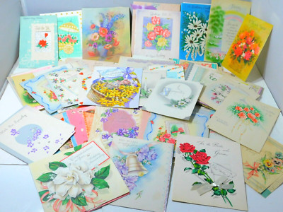75+ 1940-60's Greeting Cards New &Used-Birthday, Get-Well, Symp,Wedding-
