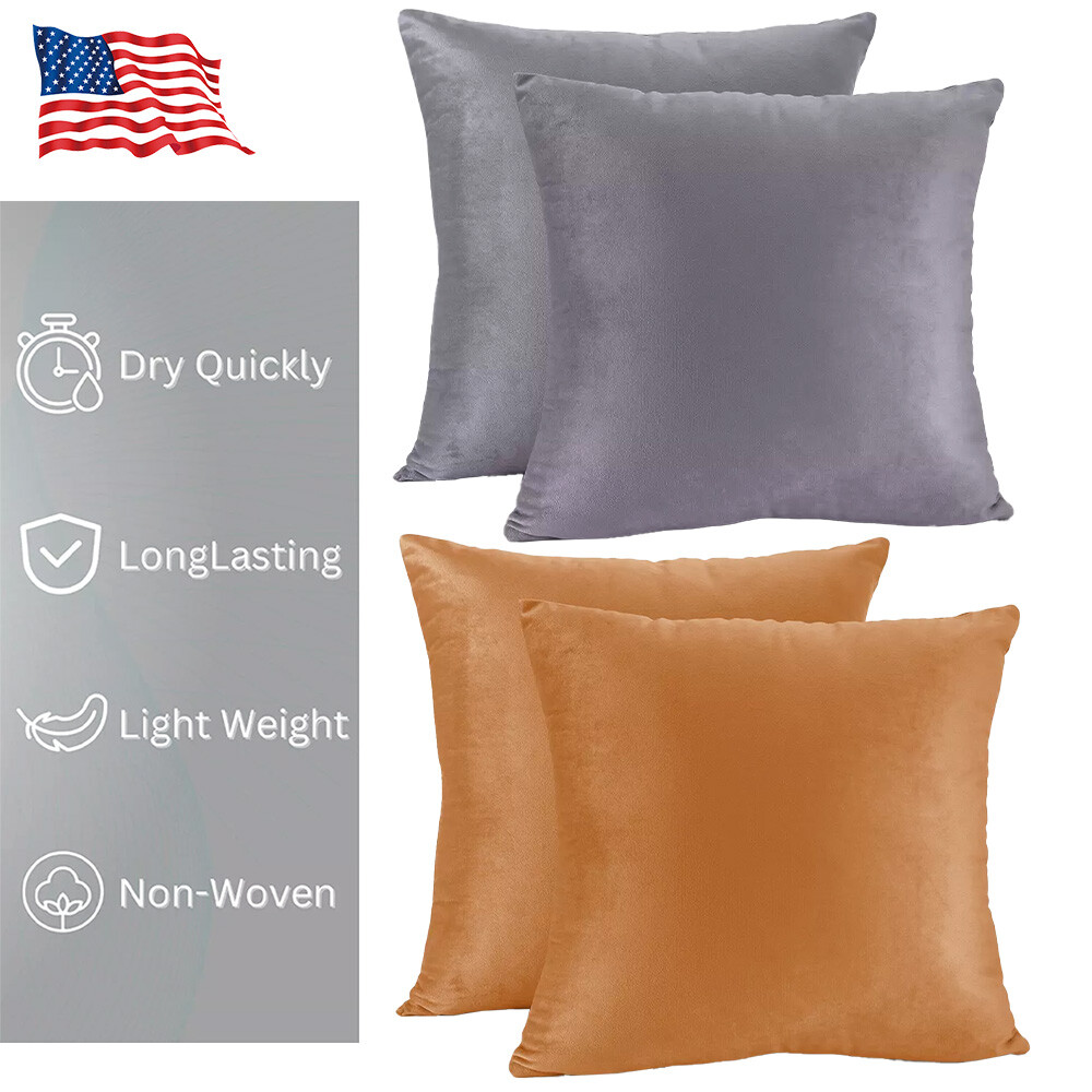 Throw Pillow Cover Set of 2 Sofa Decor Velvet Cushion Cases Throw Pillow Case-image