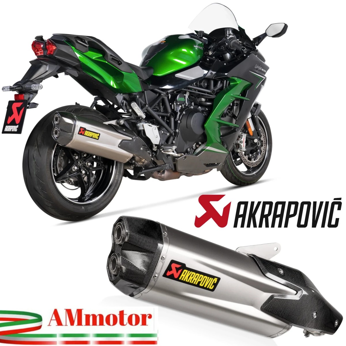 Akrapovic Kawasaki Ninja H2 SX 2025 Exhaust Motorcycle Titanium