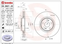 2X Brembo 09.9821.21 Bremsscheibe FüR Renault