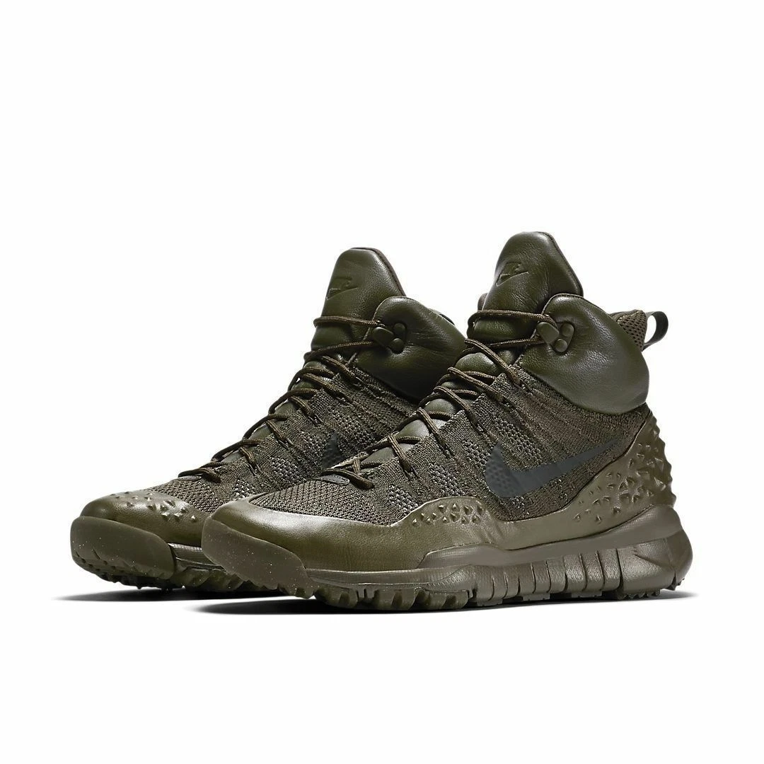 Nike Lupinek Flyknit Defender Black Sequoia Military Hiking Trail Sneaker Boots