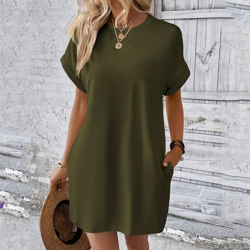 Womens Sundress Short Sleeves Casual Ladies T-shirts Dress Loose Summer Dresses - Bild 18 von 31