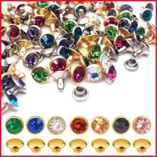 100 Sets 6MM Rhinestone Rivets Mixed Colors Crystal Rivets Studs Rapid Rivets