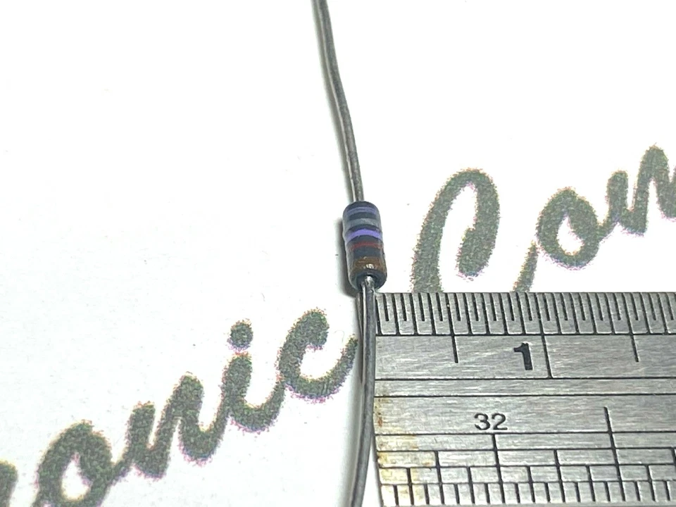 20pcs - Corning 78.7K (78K7 78.7Kohm) 1/4W 1% Metal Film Resistor - Image 3 of 4