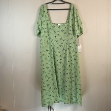 Leith Green Veranda Nora Floral Maxi Dress Women's Size 4X