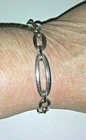 925 Sterling Oval Ring Toggle Bracelet 7.5" 19.5Grams