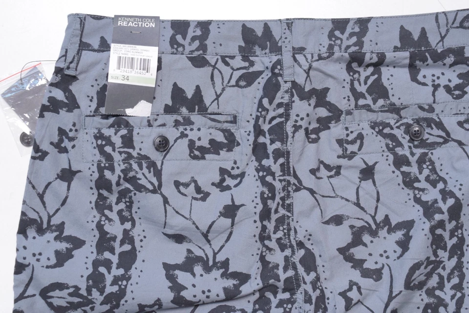 Kenneth Cole Reaction Nuevos Pantalones Cortos Chinos Para Hombre Algodón Gris Outa League Talla 33 Foto 4 de 4