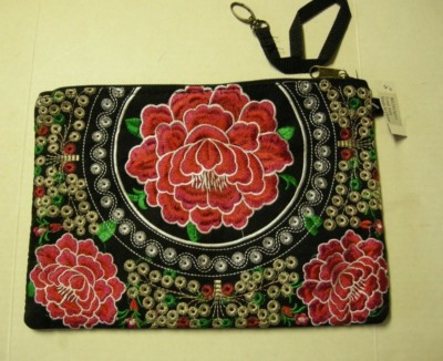 Makeup/Cosmetic Bag, Red Roses Design By Bijorca,11'' x 8'', Brand New