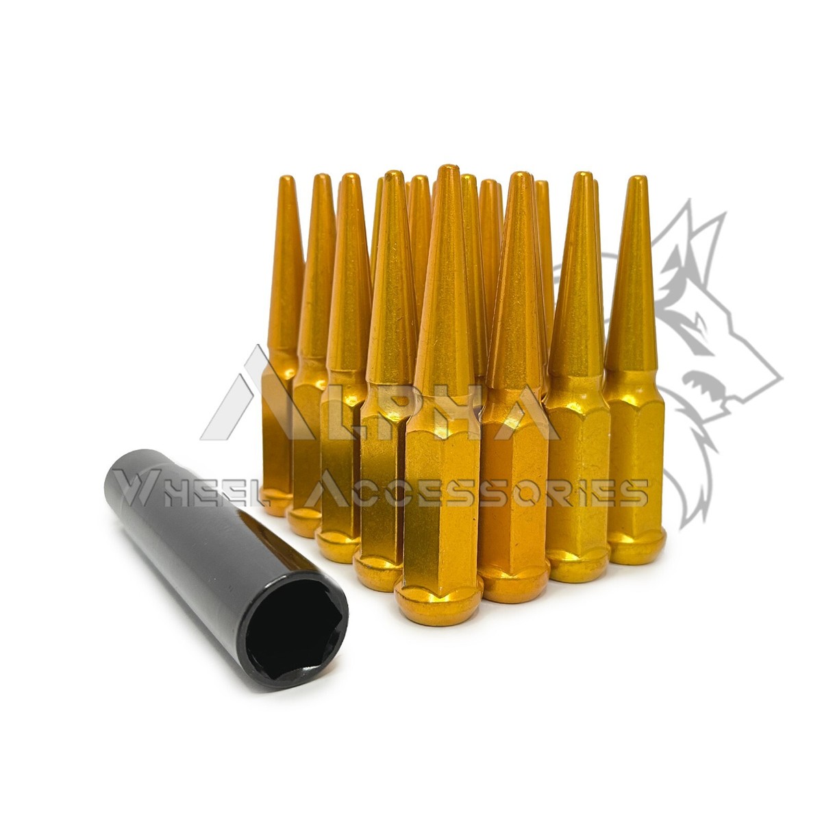 20 Gold Spike Lug Nuts 1/2
