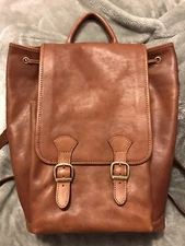 I MEDICI FIRENZE Italy Genuine Leather Brown Backpack Bag Handbag Drawstring NWT