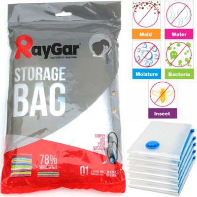 x XL Storage Vacuum Bags Space Saving Clothes Bedding Vac Sealed 80x100cm 