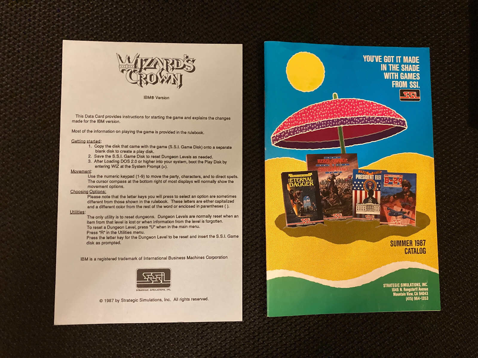 WIZARD'S CROWN Big Box IBM PC 5.25" Floppy Disk COMPLETE Vintage 1985