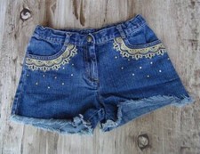 Gymboree Denim Shorts Size 8 gold rhinestones frayed GB16