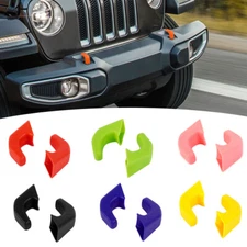 2pcs Front Bumper Tow Hook Cover Trim For Jeep Wrangler JK JL JT 07+ Accessories