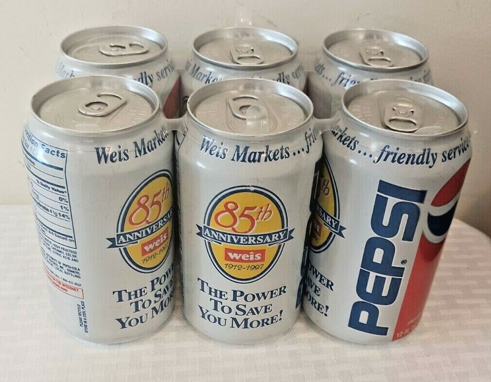 Vintage 1997 PEPSI Soda Can 6 Pack Lot Wrapper Advertising Empty
