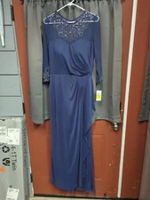 Alex Evenings Women's Dress Long A Line Illusion Sweetheart Neck Sz 14