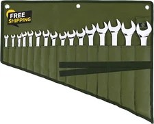 Wrench Roll Organizer 16 Pockets, Wrench Pouch Roll up with Water Proof Oxford