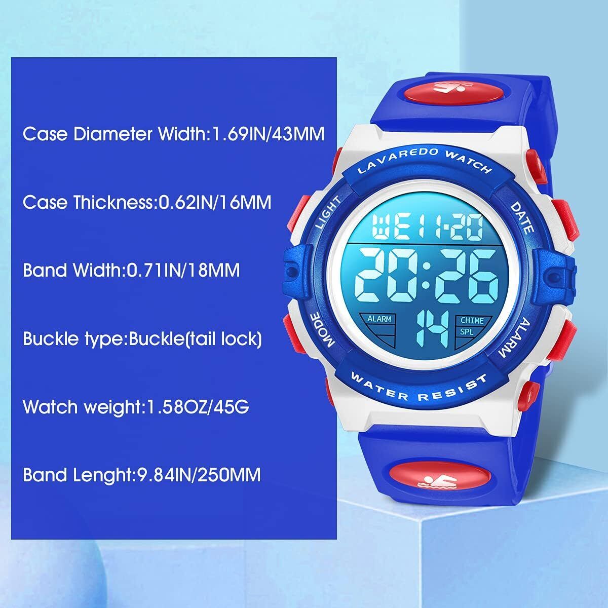 Digital Uhren für Kinder Jungen - 50 M Wasserdicht Sports Outdoor