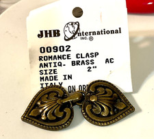 Vintage 2 inch Romance Clasp Antique Brass JHB International Hook Eye Closures