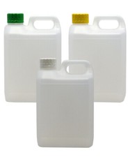 Empty Plastic Jerry Can 2L HDPE With Optional Coloured Lids 20 Pack
