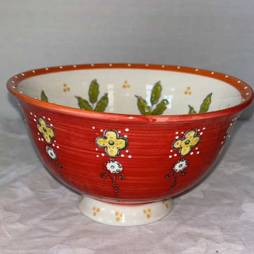 Anthropologie Elka Ayaka Red Mint Footed 18 ounce Cereal Bowl - Picture 9 of 11