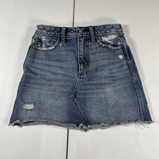 Abercrombie  Fitch Denim Skirt Blue Zoe Natural Rise Vintage A-Line Womens 25 0