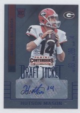 2015 Contenders Draft Picks College Ticket Blue Foil Hutson Mason #191 Auto 0l2